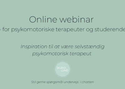 Online webinar for psykomotoriske terapeuter